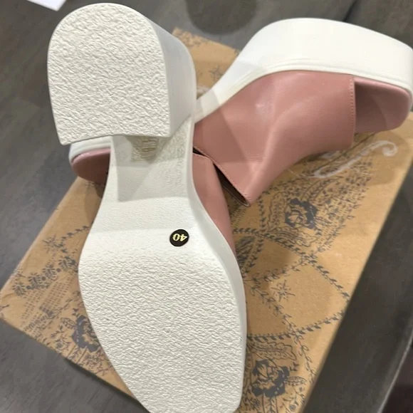 FREE PEOPLE 'Zoe' Platform Slide Sandal in Pink Size 9/40 - Picture 5 of 8